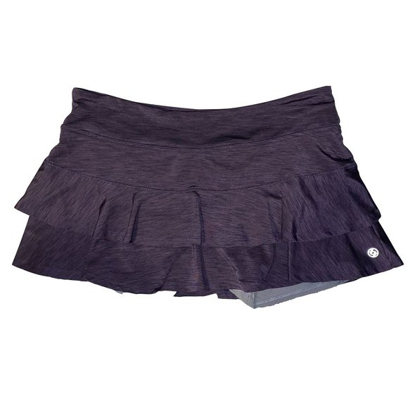 LIJA tennis skort layered flounce dark heather purple size Large - Picture 1 of 6